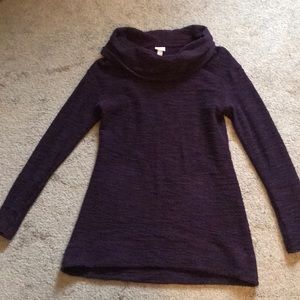 Cowl neck tunic sweater